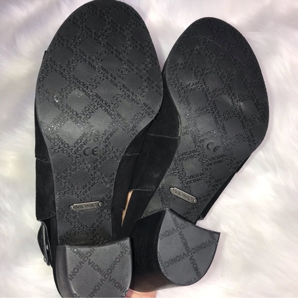 Vionic Black Blakeley Peep Toe Shootie Sz 6 - Picture 7 of 8